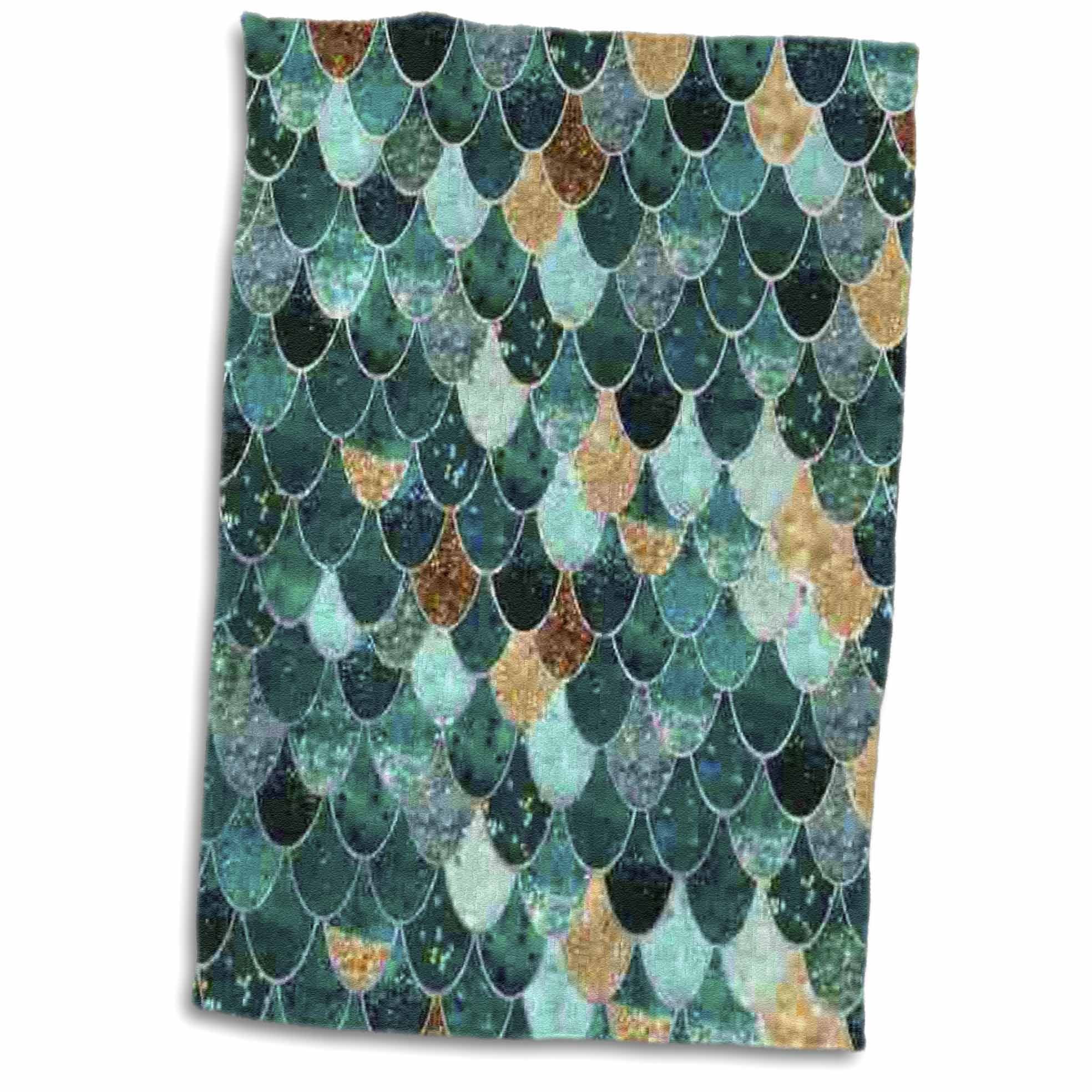 3dRose Image of Close Up Of Aqua, Gold and Copper Mermaid Scales