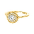 thumbnail image 3 of 5/8 Carat Brilliant Cut Diamond Halo Engagement Ring In 14K Solid Rose,Yellow & White Gold, 3 of 3