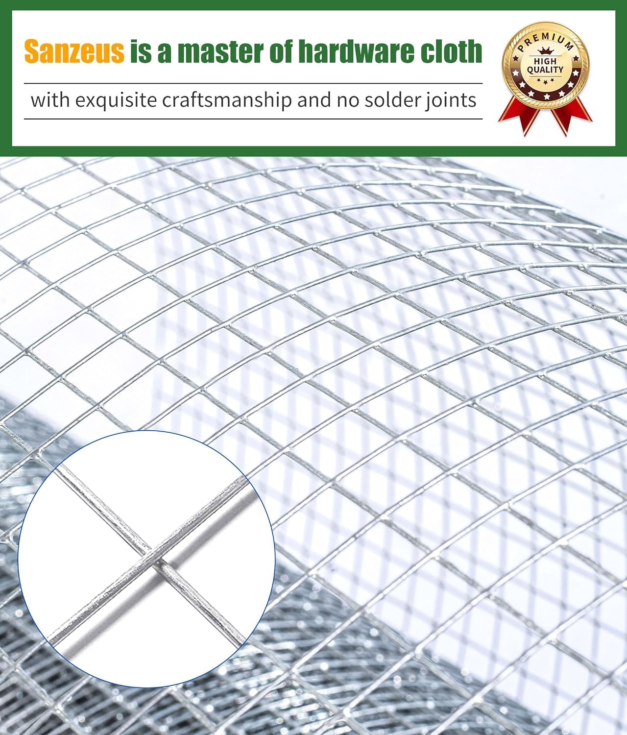 Hardware Cloth,1/4inch 24inx50ft 23 Gauge,Double-Layer Hot-Dip Galvanizing After Welding,Chicken Wire Netting Garden Wire Fencing Rabbit Snake Fence Chicken Coop Plant Supports