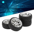 thumbnail image 4 of 1/10 RC Wheels, Rubber Material Long Lasting Exquisite Craftsmanship RC Tires Deep Unevenness Texture For Most 1/10 Flat Sports Car ANGGREK Otros Deportes, 4 of 8