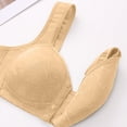 thumbnail image 6 of VISALY Daisy Bras for Older Women Front Closure Push Up Bra Comfortable Full Coverage Bras No Underwire Plus Size Supportive Bra for Seniors Comfort Wireless Wide Straps Snap Closing Bra Beige 46, 6 of 8