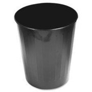 Angle View: genuine joe metal wastebasket, fire-safe, 13"" dx14 h, black, sold as 1 each