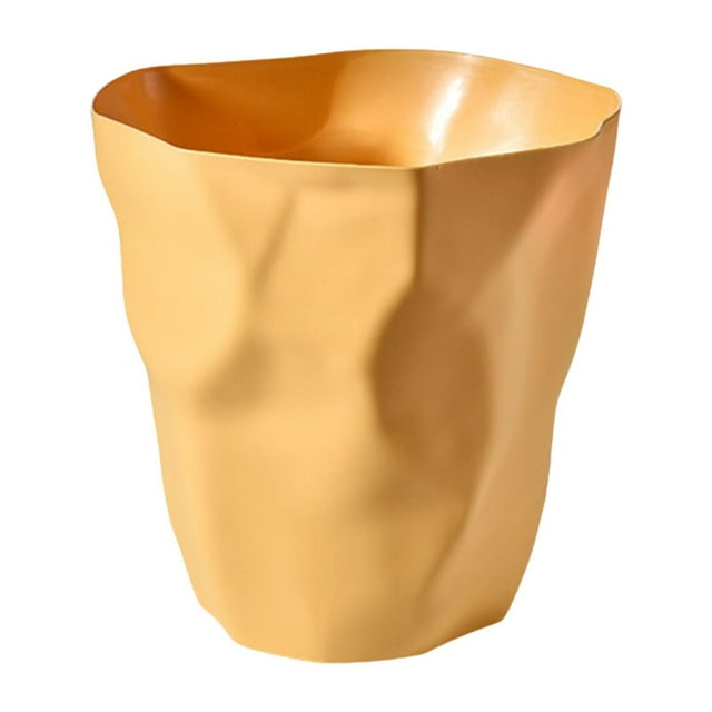 Papelera de basura para decoración del hogar, sin tapa, con tapa abierta amarillo