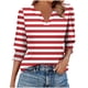 thumbnail image 2 of mfyjkho Tops Casuales Para Mujer, Blusa Informal Estampada Para Mujer Con Mangas 3/4 Y Puños Fruncidos Tops Para Hacer Ejercicio Para Mujer Xl, 2 of 6