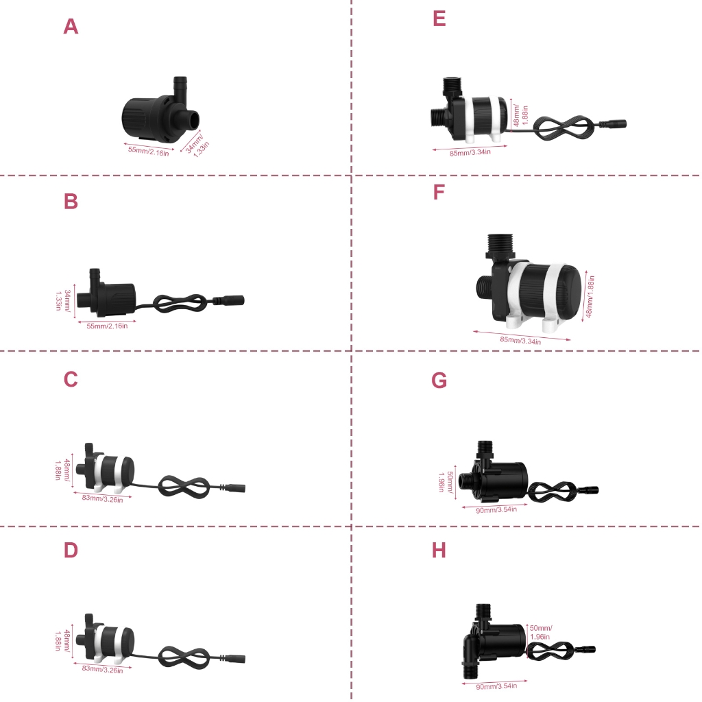 MultiVoltage Aquarium Brushless Water Pumps Low Noise Water Circulations Boosters Pumps For Fish Pond 5V/12V/24V Option