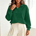 thumbnail image 5 of Vynhevius Women Mock Neck Sweatshirt Half Zip Long Sleeve Loose Casual Pullover Top With Pocket, 5 of 8