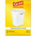 Glad 8 Gallon Medium Drawstring Trash Bags, Fragrance Free, 80 Bags