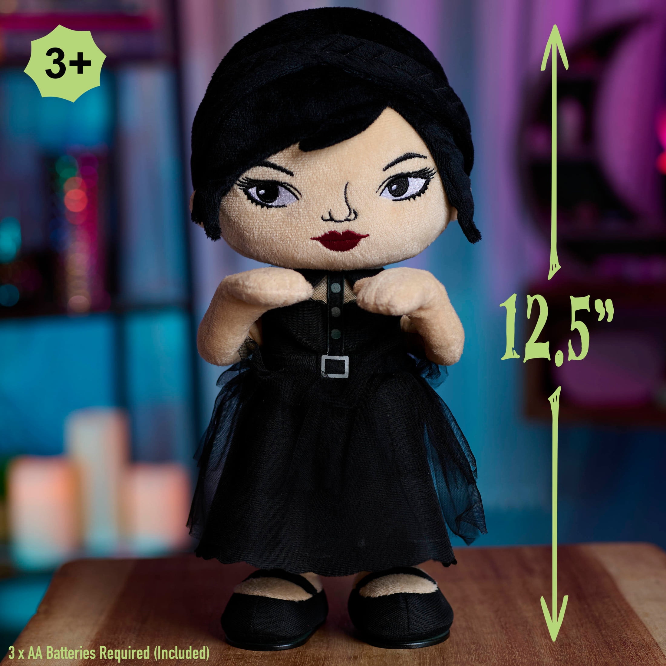 Wednesday Dancing Plush Doll with Music and Movement, 12.5-inch