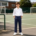 thumbnail image 6 of Lutiedan Boys Dress Pants Elastic Waist Uniform School Trousers Straight Leg Casual Baggy Pants with Pocket Sizes 5-15, 6 of 7
