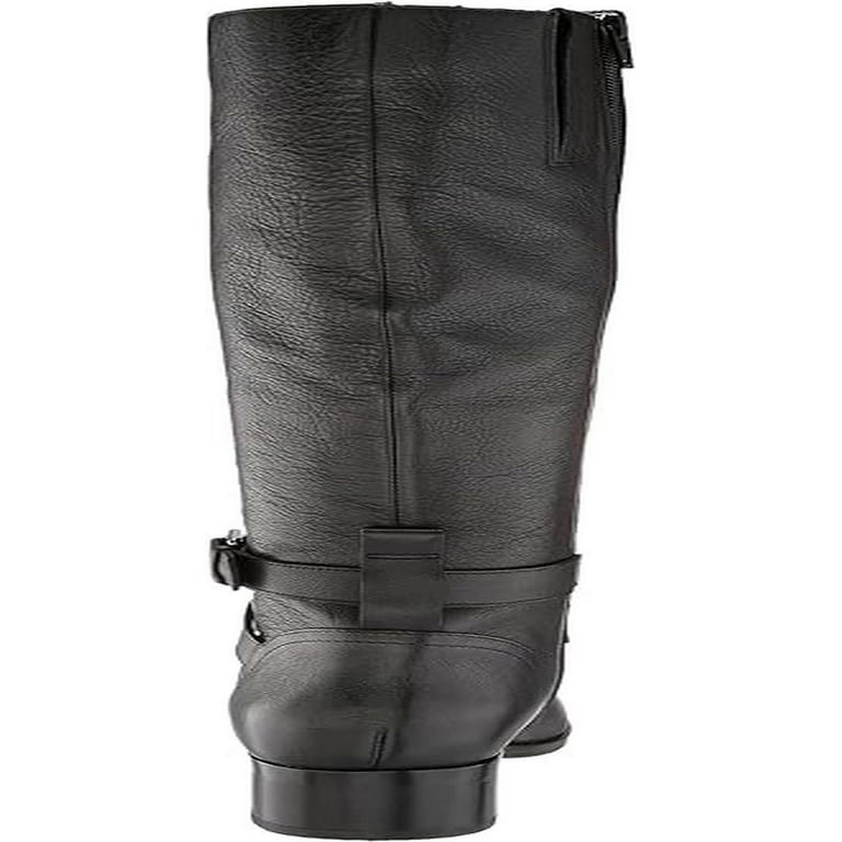 Naturalizer Women's Rena Wide Calf Knee High Boots Black Leather