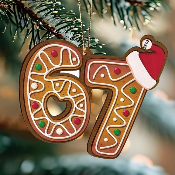 67 Christmas Hanging Ornaments - Funny 67 Christmas Tree Ornament, Perfect for Christmas Decorations, Birthday Decor for Fans