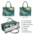 thumbnail image 2 of Large Capacity Tote Bag,Teal and Gold Marble Flow Lines Pattern Handbag Fashion Luxury Tote Bag,15.7"x13"x 5.1" Inches,Laptop Compatible, 2 of 6