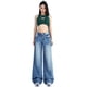 thumbnail image 5 of Jeans Mujer Personalidad Americana Crack Lavado Azul Pierna Ancha Denim Suelto Retro Pantalones Rectos, 5 of 5