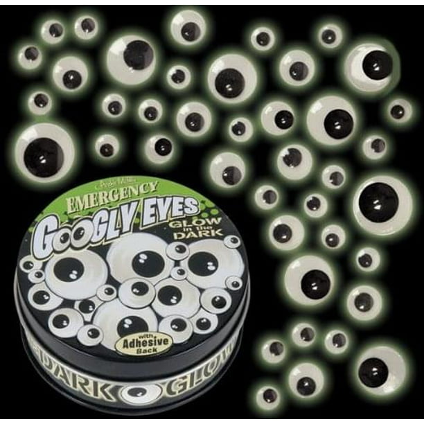 Emergency 18 Pairs Googly Eyes Glow In The Dark With Adhesive Back
