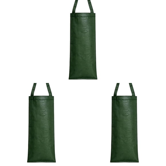 JWCJ 3-Pack Upside Down Tomato and Strawberry Planter, Hanging Fabric Grow Bags with Handles, Vertical Gardening System for Condo Balcony