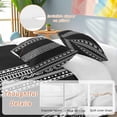 thumbnail image 2 of 3 Piece Black Boho Duvet Cover Set Full Size,Microfiber Comforter/Quilt Cover with Corner Ties and 2 Pillowcases,Vintage Abstract Striped Geometric Motifs All Season Soft Bedding with Zipper Closure, 2 of 8