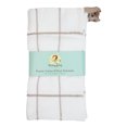 thumbnail image 2 of Arkwright Premier Kitchen Dishcloths (12 Pack), Cotton, 13x13 in, White with Beige Windowpane Stripes, 2 of 5