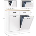 thumbnail image 7 of Double Tilt Out Wooden Free Standing Laundry Sorter, Hidden Trash Can Cabinet, Recycling Bin Kitchen Cabinet, 7 of 7