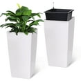 thumbnail image 1 of Garvee 30" Tall Planters Set of 2 with Drainage Holes＆Water Level Monitor ＆Inner Bucket,White, 1 of 7