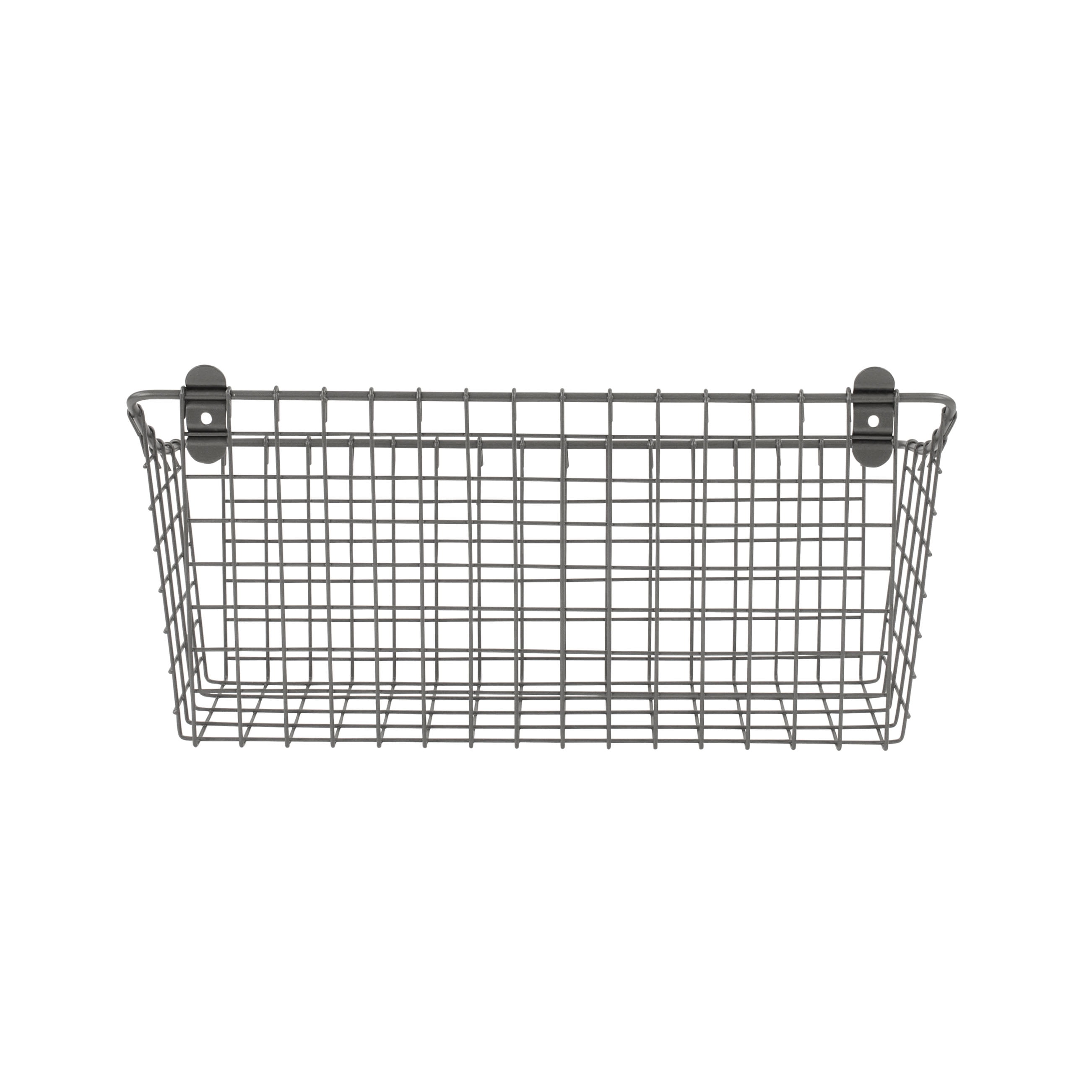 Spectrum Diversified Steel Wire Vintage Cabinet and Wall Mount Storage Basket, Large, Industrial Gray