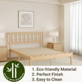 thumbnail image 5 of QFTIME 14 inch Queen Size Natural Bamboo Bed Frame with Headboard, Modern Minimalist Design, Queen Size Solid Foundation, No Box Spring Needed, 5 of 8