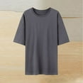 thumbnail image 2 of Timegard Tops for Women Crewneck Short Sleeve Loose Basic Tee Casual Comfy Solid Color Workout Tops, 2 of 3