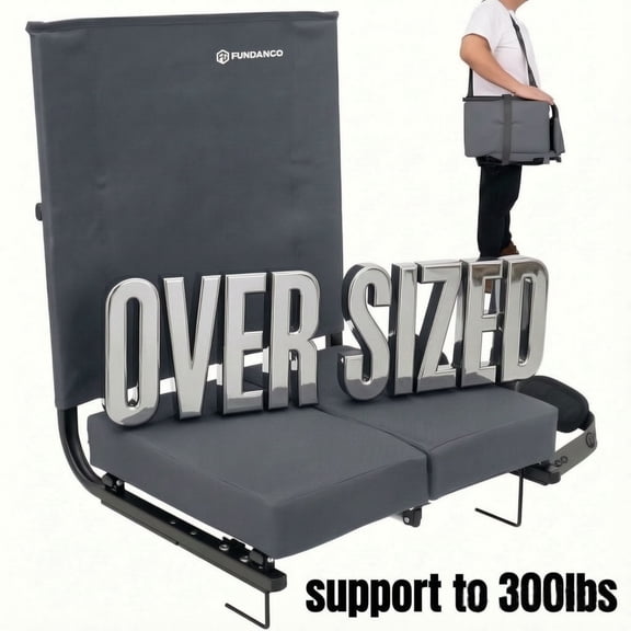 FUNDANGO Stadium Seat with Back Support to 300lbs, Bleachers Seat for Adults,Foldable Stadium chairs with Back Support, Portable Stadium Seats for Bleachers, 1 Pack