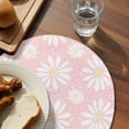thumbnail image 3 of Pink Daisy Round 15 Inch Placemats Set of 6, Spring Floral Elegant Pastoral Botanical HeatResistant Non Slip Place Mats for Dining Table, Wipeable Braided Kitchen Table Mats for Housewarming, 3 of 9