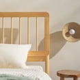 thumbnail image 5 of Walker Edison Mid-Century Modern Slatted Solid Wood Queen Bedframe, Natural Pine, 5 of 17