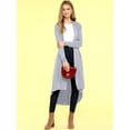 thumbnail image 5 of Made by Johnny Women's Casual Long Open Front Drape Lightweight Duster High Low Hem Maxi Long Sleeve Cardigan L GREY, 5 of 6