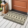 thumbnail image 5 of Black Khaki Boho Area Rugs Collection 2'x3', Vintage Ethnic Tribe Abstract Art Retro Non Slip Indoor Rectangle Throw Runner Rug Floor Mat Carpet for Living Room Dining Table Bedroom Nursery, 5 of 9