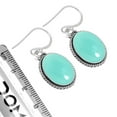 thumbnail image 3 of 925 Sterling Silver Earring Aqua Chalcedony Handmade Jewelry, 3 of 4