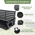 thumbnail image 2 of Fortune Candy 3-Seater Wooden Porch Swing with Hanging Chains, Heavy Duty 880 lbs, Black, 2 of 7