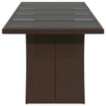 thumbnail image 3 of vidaXL Garden Table with Glass Top Brown 240x90x75 cm Poly Rattan, 3 of 5
