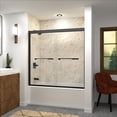 thumbnail image 3 of Transolid FBPT605808C-J-MB 58" High X 59" Wide Bypass Frameless Shower Door - Black, 3 of 5