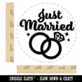 thumbnail image 2 of Just Married Wedding Rings Rubber Stamp for Scrapbooking Crafting Stamping - Large 1-1/4 Inch, 2 of 7