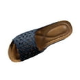 thumbnail image 3 of Women Slippers with Arch Support Wedge Thick Sole Hollow Open Toe Slip-on Slides Women Footwear Beach Vacation Holiday Vintage FashionNavy 7, 3 of 9