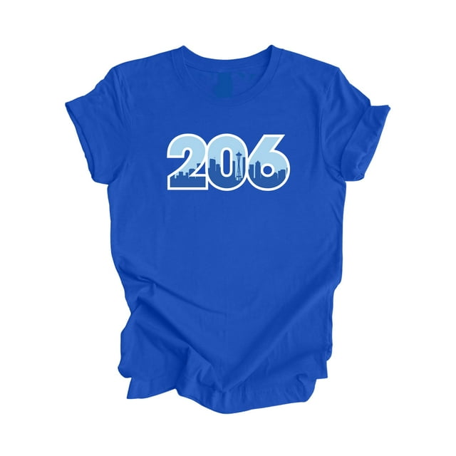 206 Seattle Washington USA Area Code City Skyline Gift - Unisex T-Shirt - Inspired X