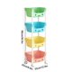 thumbnail image 3 of Carrito de almacenamiento de 4 niveles con ruedas, organizador multifuncional, solución para guardar juguetes y refrigerios en casa, diseño de cara sonriente, 3 of 6