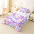thumbnail image 2 of Manfei Sleeping Axolotl Twin Comforter Sets, Dreamy Moon Cloud Bedding Set, Pastel Purple, Stars Reversible, 2 Pieces, 1 Comforter and 1 Pillowcase, 2 of 7