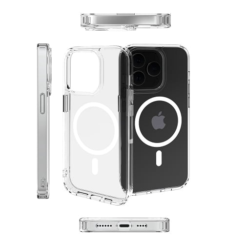 TopSave Étui Magnétique Hybride Compatible avec MagSafe, Protectrice, Résistante aux Rayures, Série Classique, Transparente pour iPhone 15 Plus (6.7 Pouces)
