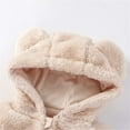 thumbnail image 4 of XUNKUSGA Newborn Bodysuit 0-12M Cute 3D Bear Ears Baby Winter Clothes Fleece Hooded Baby Snowsuit Warm Soft Baby Girl Clothes Zipper Infant Romper Girl with Heart Pocket, 4 of 8
