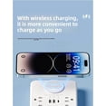 thumbnail image 2 of Power Strip with 6 Outlets & 3 USB (2A+1C), 15W Wireless Charger, with Overload Protection Switch, 5FT Extension Cord, for Home/Office/Dorm Charging Station for Multiple Devices (White), 2 of 8