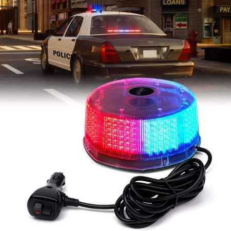 Gyrophare stroboscopique d'avertissement rouge bleu 240 LED clignotant  rotatif clignotant de sécurité de la police avec support magnétique, pour  camion de véhicule d'urgence 12 V