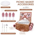 thumbnail image 3 of Cesta de picnic WILLOW WEAVE para 4 personas, aislante, manta, 3 of 9