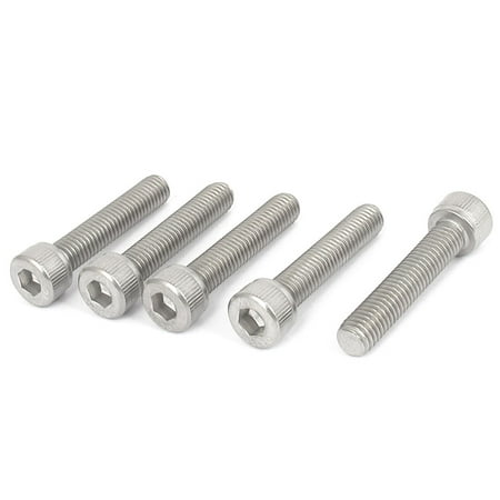 

M8x40mm Thread 304 Stainless Steel Hex Key Bolt Socket Head Cap Screws 5pcs