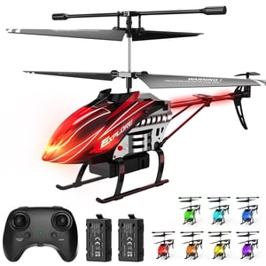 Wefone Remote Control Helicopter, LED Lights, Red