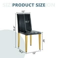 thumbnail image 4 of Hassch Set of 2 Dining Chairs, Contemporary PU Leather Upholstered Side Chairs with Golden Metal Legs, Perfect for Kitchen, Dining, Home Office (Black), 4 of 8