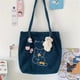 thumbnail image 2 of Corduroy Tote Bag Casual Shoulder Handbag Cute Shopping Bag Daily Bag for Women GirlsPeacock Blue, 2 of 3