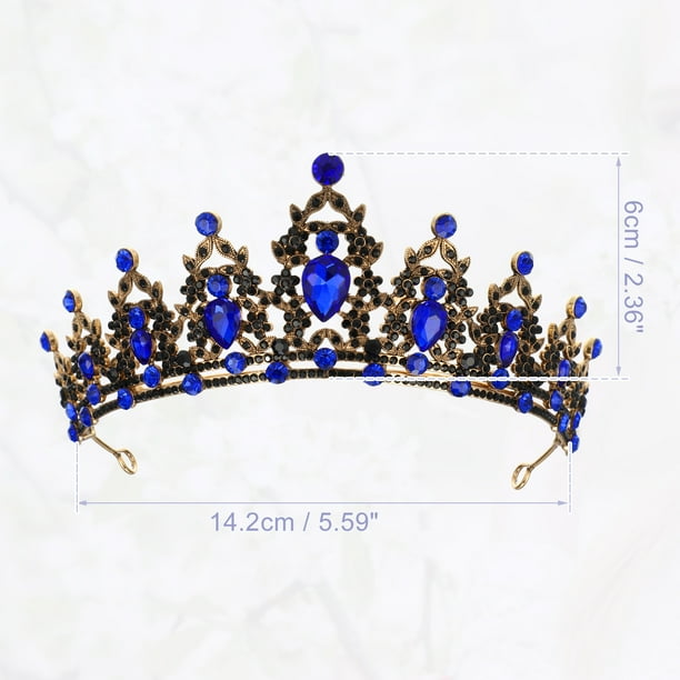 Royal Blue Crystal Tiara Crown - Women Accessories Amazon.com: Feltent Blue Queen Crown for Women Crystal Tiara  main image 2